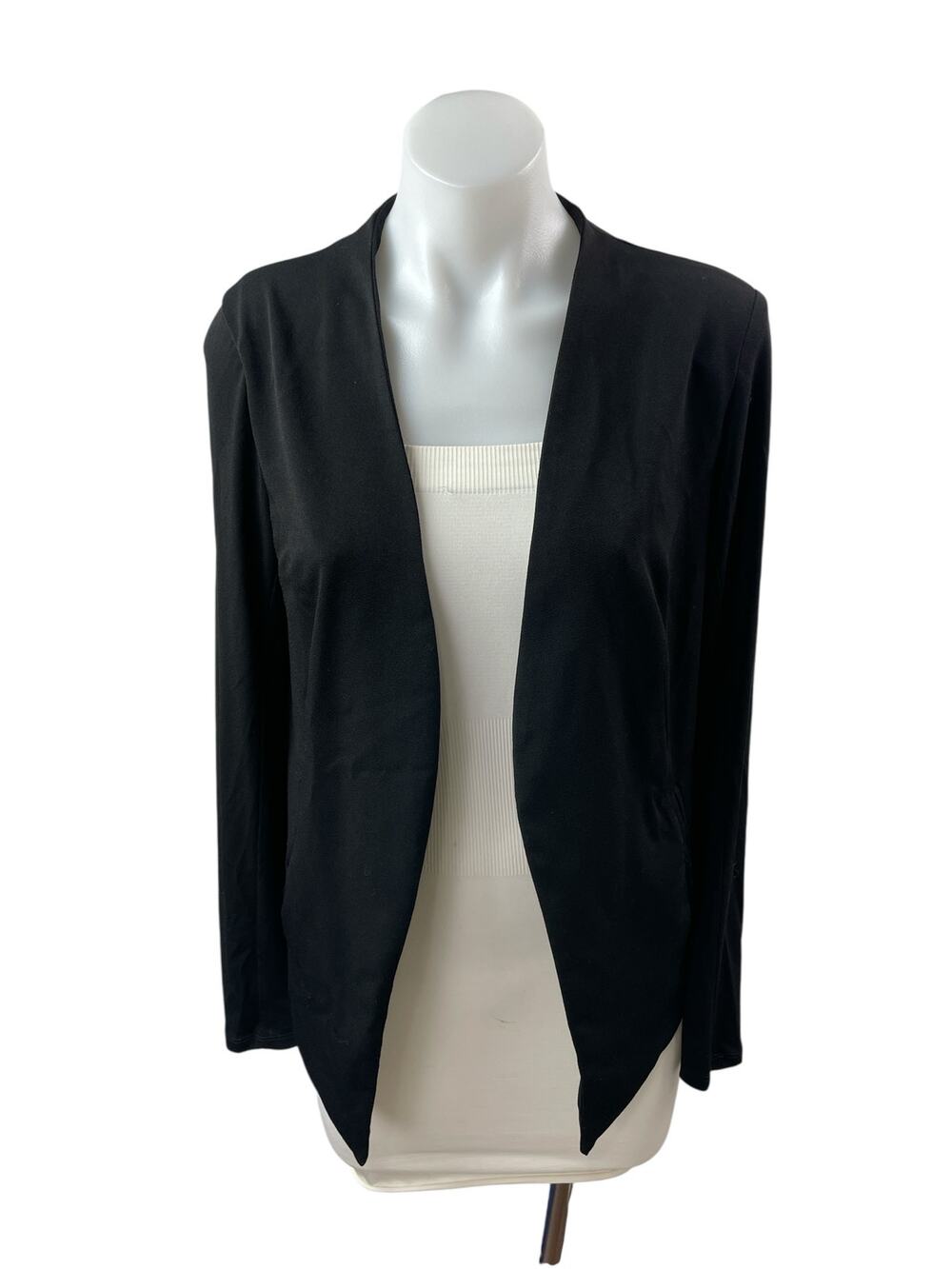 BCBGeneration Womens Black Long Sleeve Open Cardigan Office Blazer Coat Jacket S